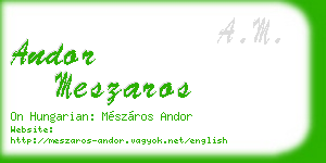 andor meszaros business card