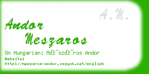 andor meszaros business card